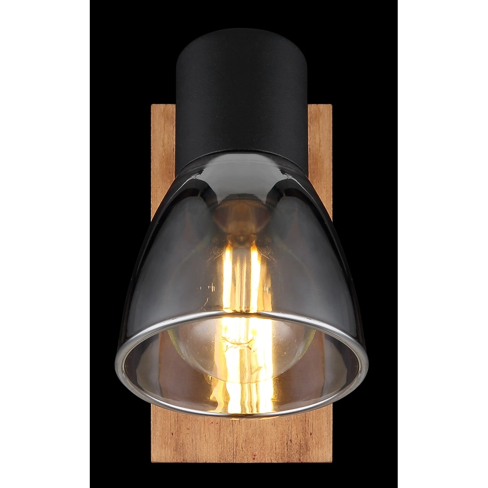 Wall lamp Claude black with wood Globo 9007371440207