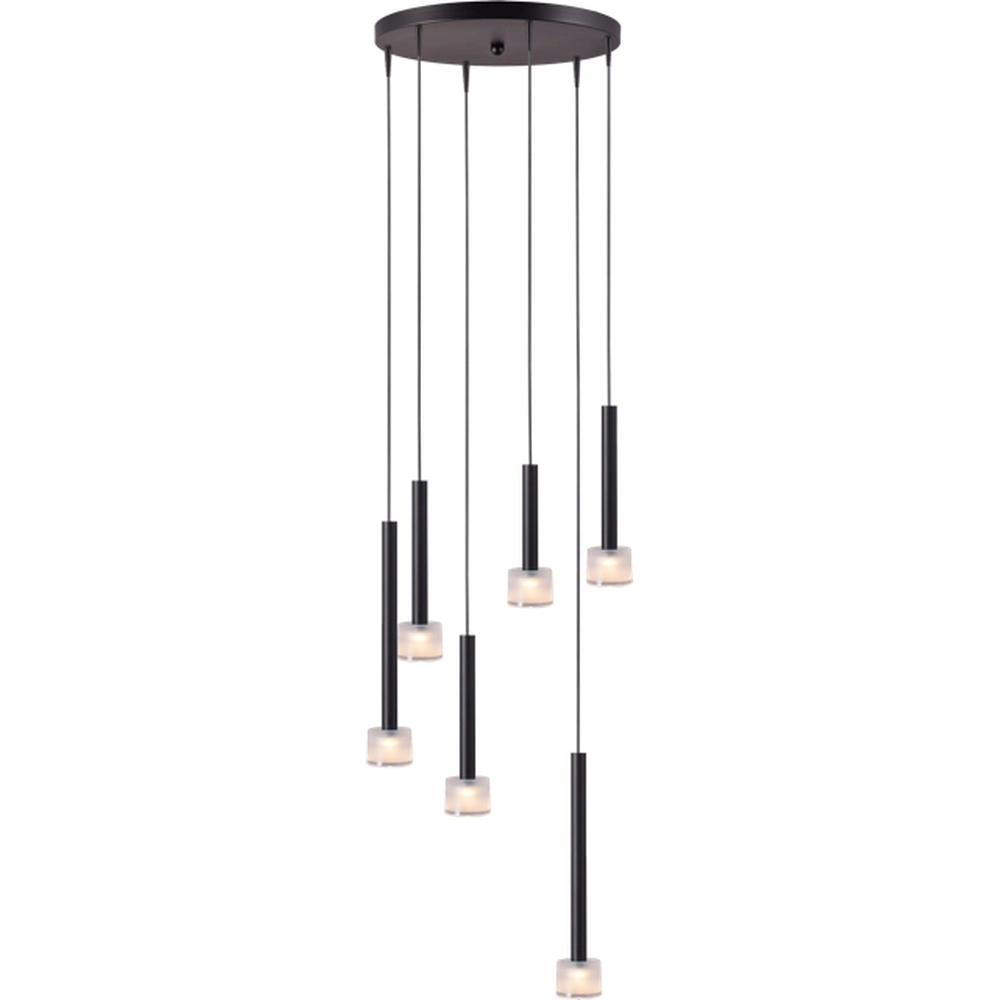 Led pendant light Fabro 6-light - black