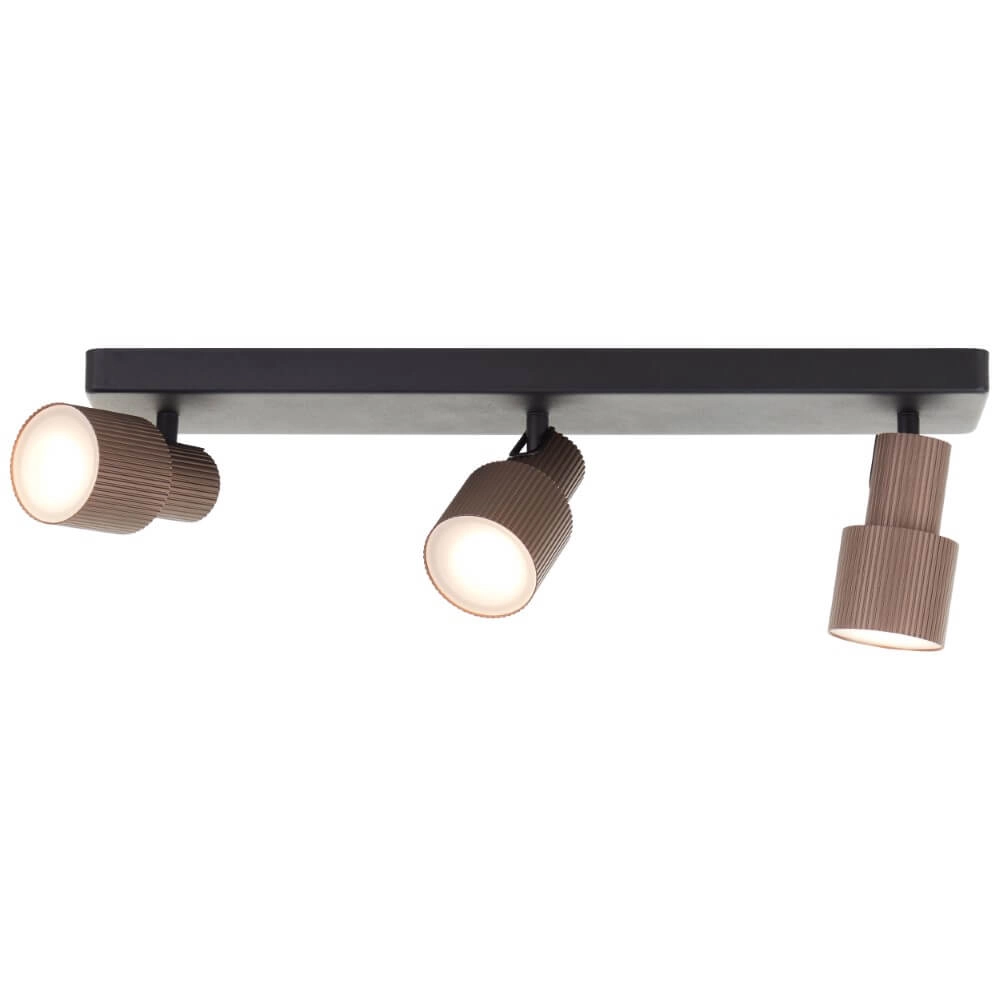 3-light surface-mounted spotlight Cadiz black with bronze Brilliant 4004353441288