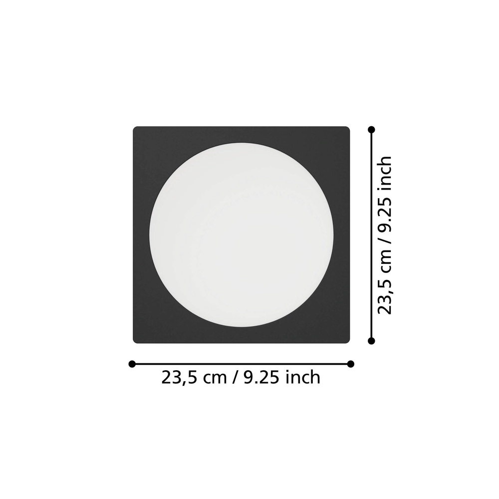 Recessed lamp Fueva 6 Square - Black - 21.6x21.6cm Eglo 9008606330737