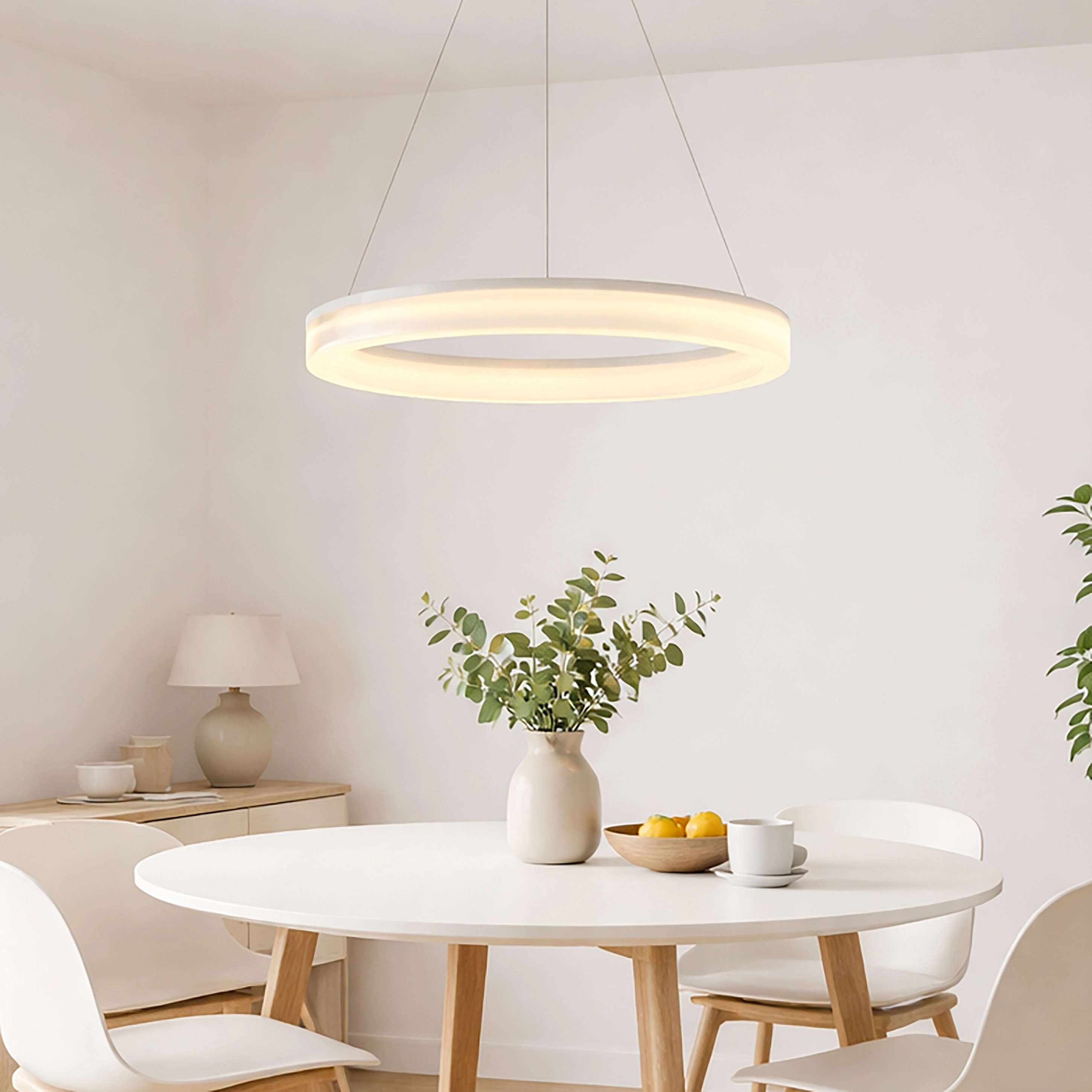 Sleek pendant lamp Ara Ø 60cm white Lyora 5053423308067