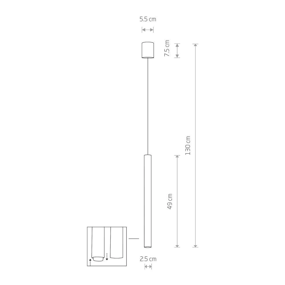 Narrow pendant lamp Laser 490 Chocolate brown Lyora 5903139104517