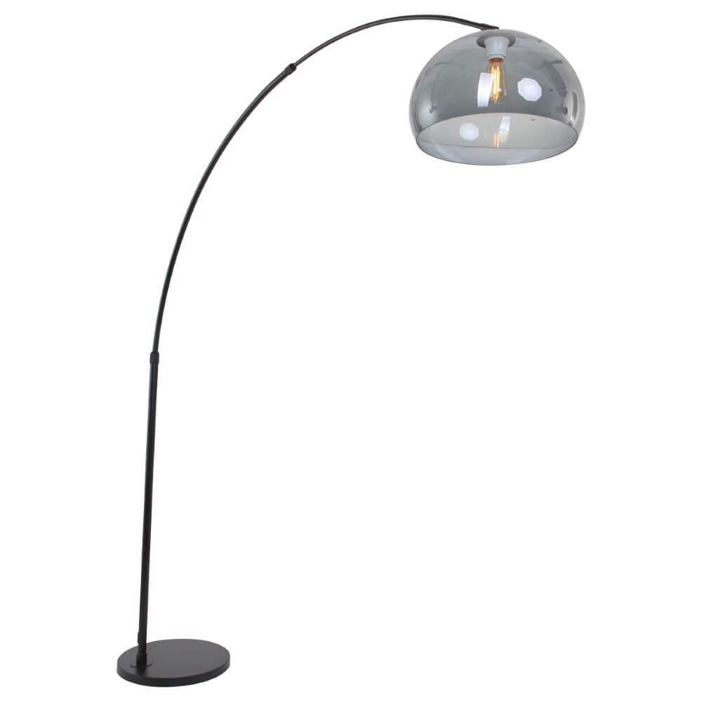Arc lamp Stresa black with smoke glass Steinhauer 8712746116489