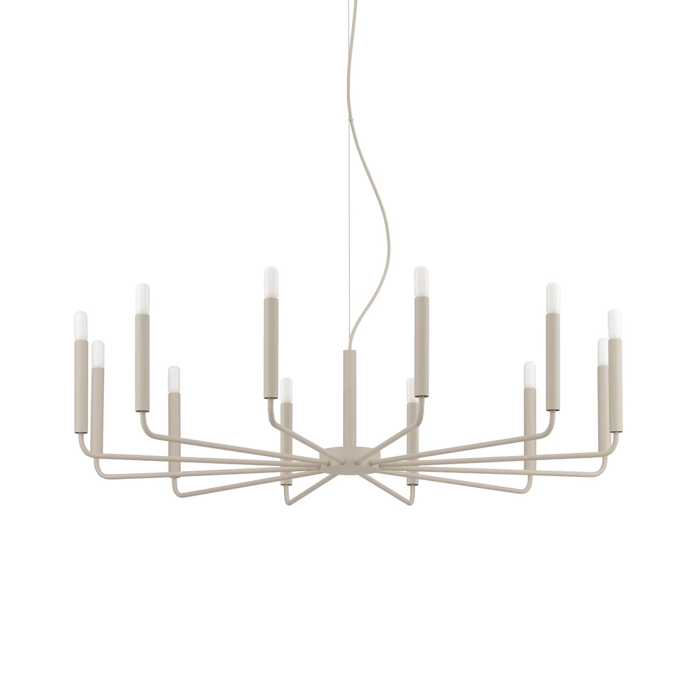 Modern chandelier Orto sand brown Ø 103cm