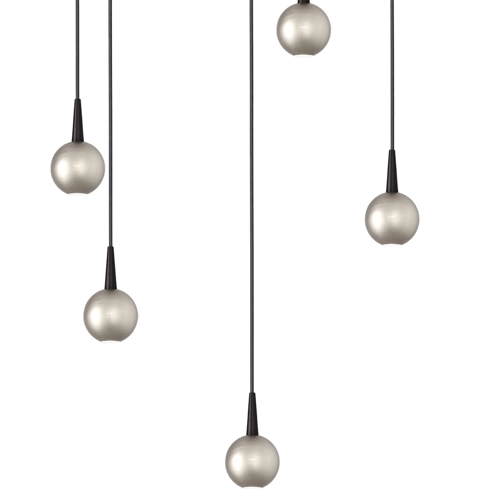 5-light pendant lamp Talana black with nickel Ø 35cm DTW Masterlight 8718121352282