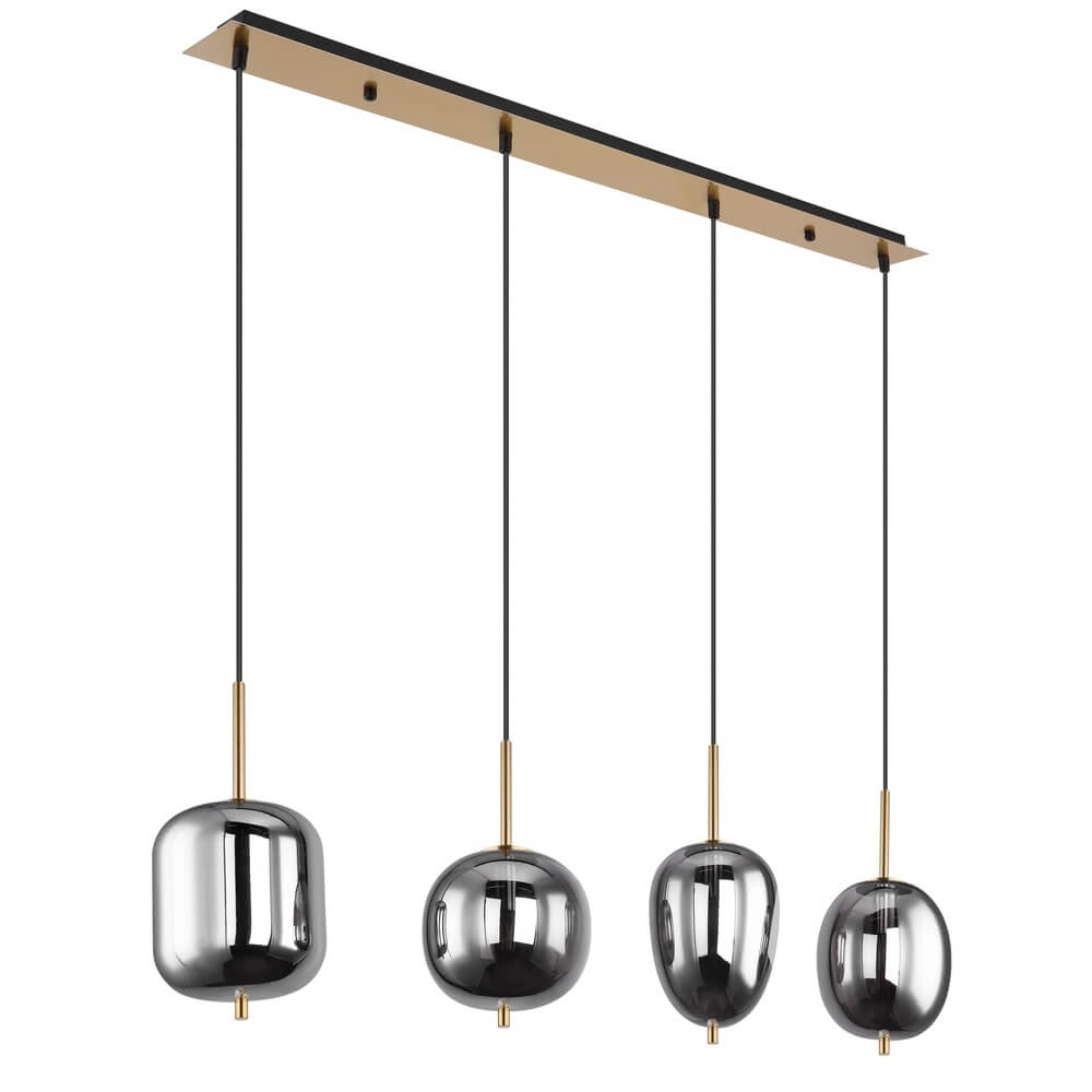 Golden pendant lamp Blacky I 4-light Globo 9007371416042