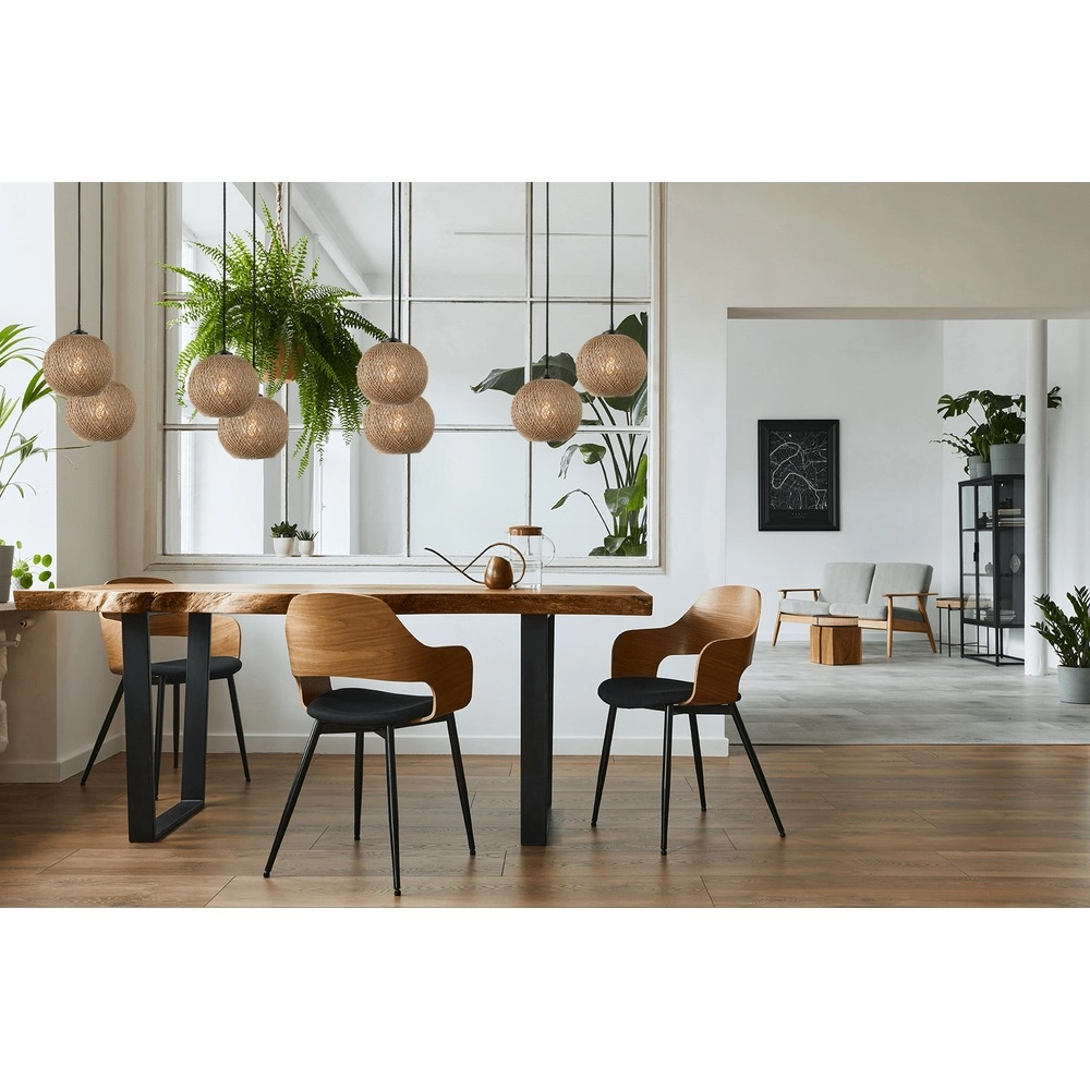 8-light pendant lamp Corda oval rattan Ø 20cm Masterlight 8718121352916
