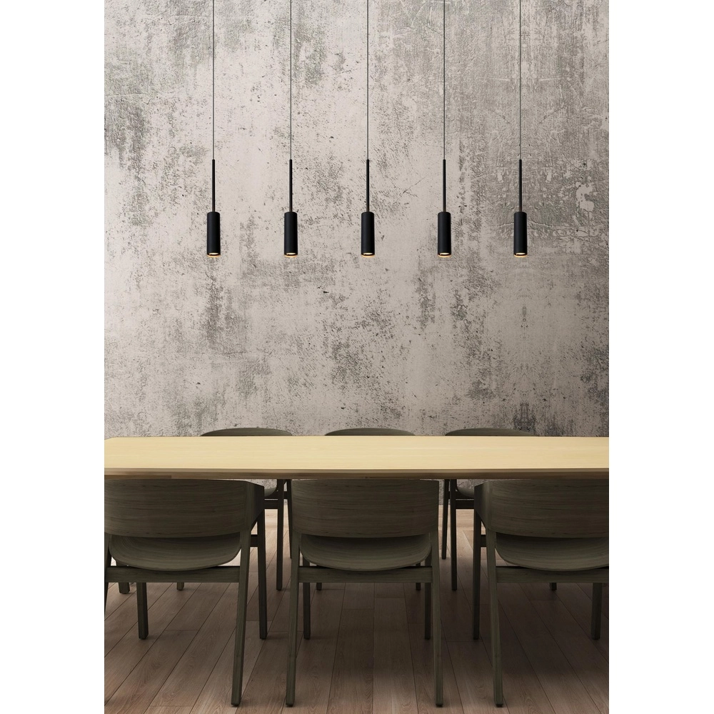5-light design pendant lamp Tubule Black Lucide 5411212241870