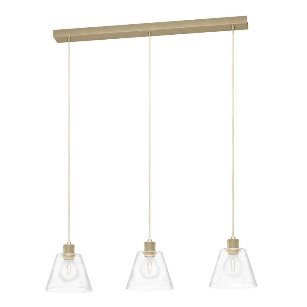 Dining table hanging lamp Copley gold with glass