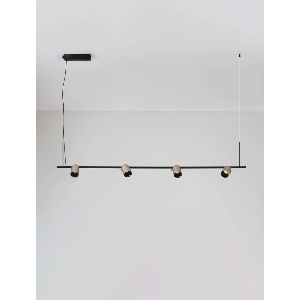 Pendant lamp Sirmos black with mocha brown