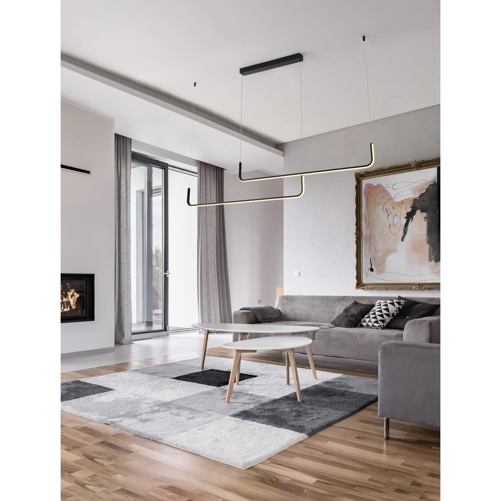 Sleek pendant lamp Strita black double 3000K Lyora 5212017448392