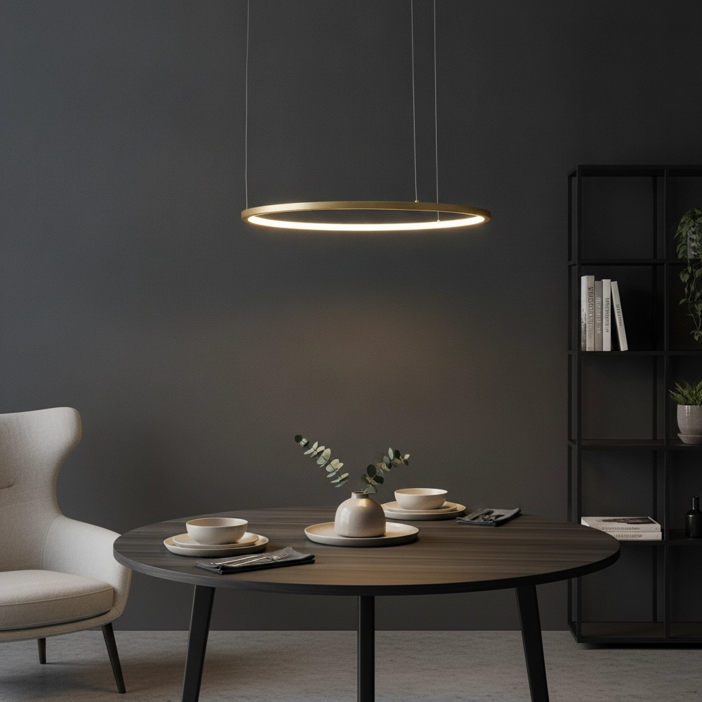 Round pendant lamp Tarquin gold Ø 60cm