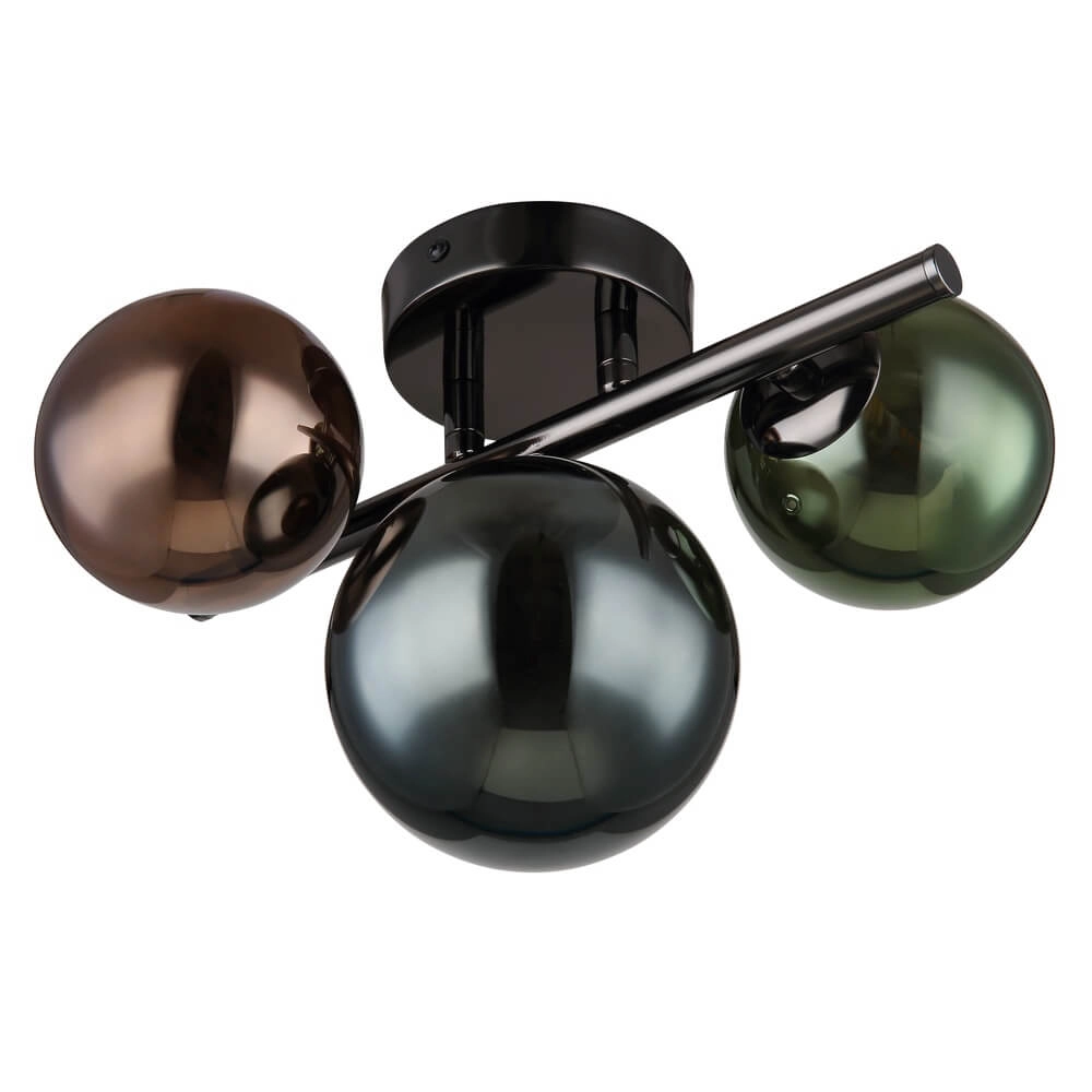 Black wall lamp Riha Colored glass 3-lights Globo 9007371453108