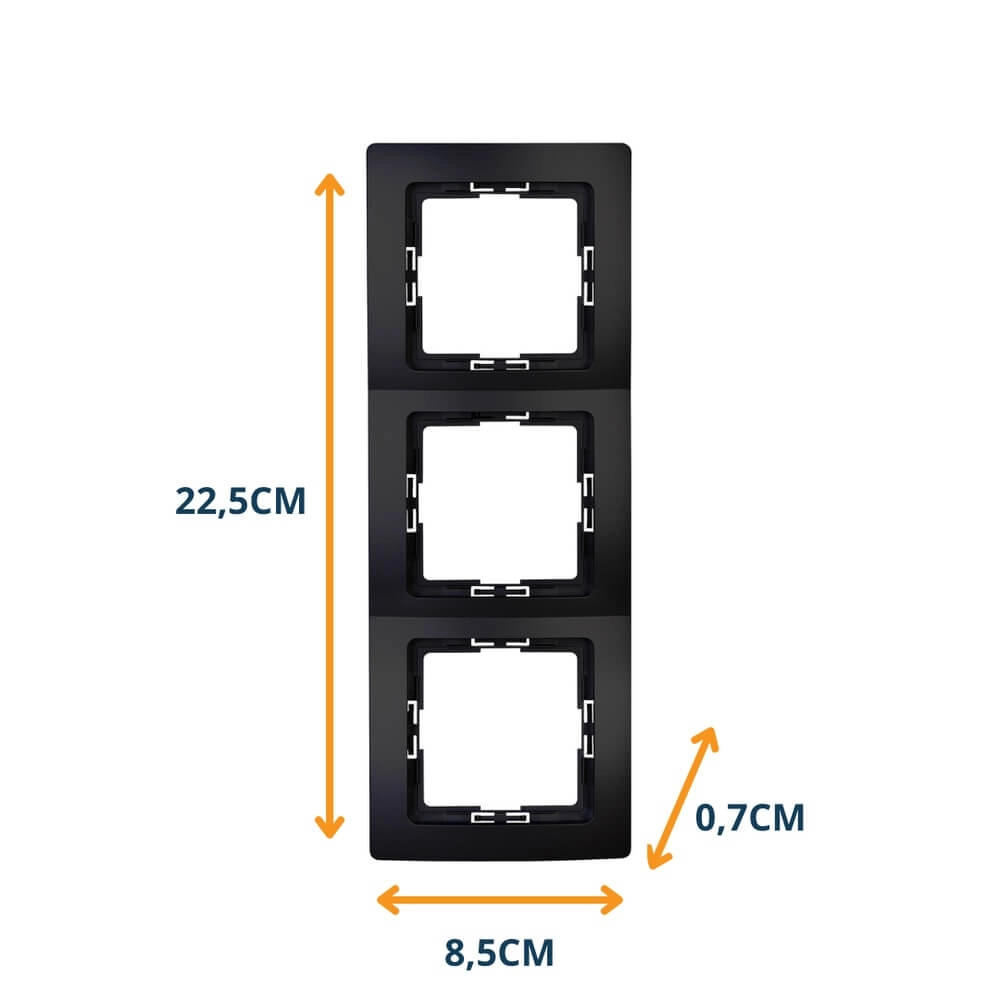 Cover frame Paris 2-way black Lyora 4008224657204