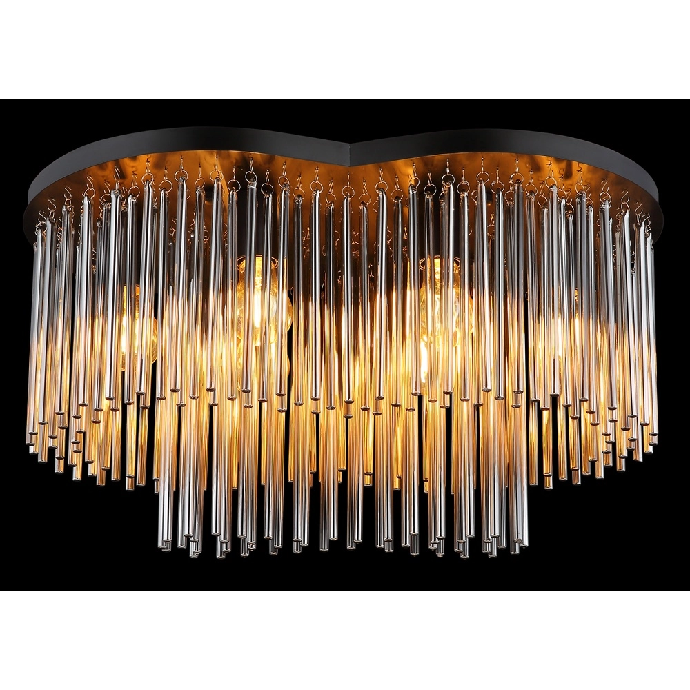 Ceiling lamp Gorley black with glass rods Globo 9007371528622