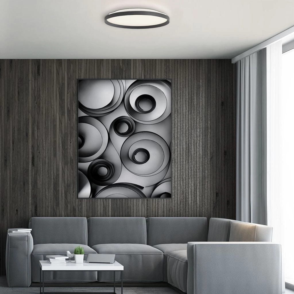 Modern ceiling light Flady black Ø30cm Steinhauer 8712746181012
