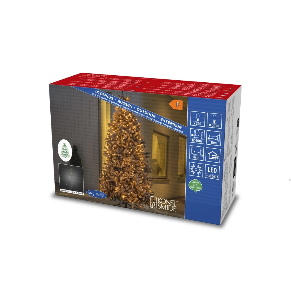 Lighting set 240cm - 8x 30 led - 2200K for Christmas tree KonstSmide 7318306320818