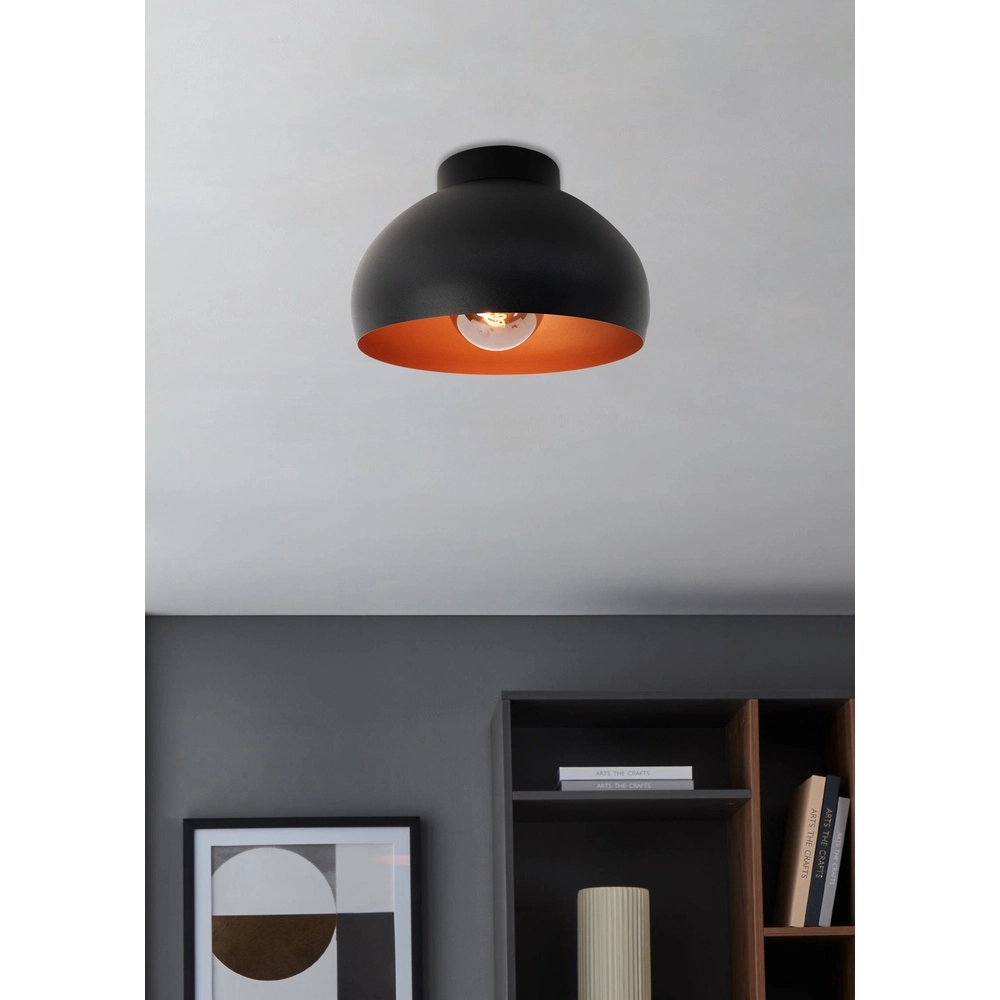 Black with copper ceiling light Mogano 2 Ø 17.5cm Eglo 9008606244607