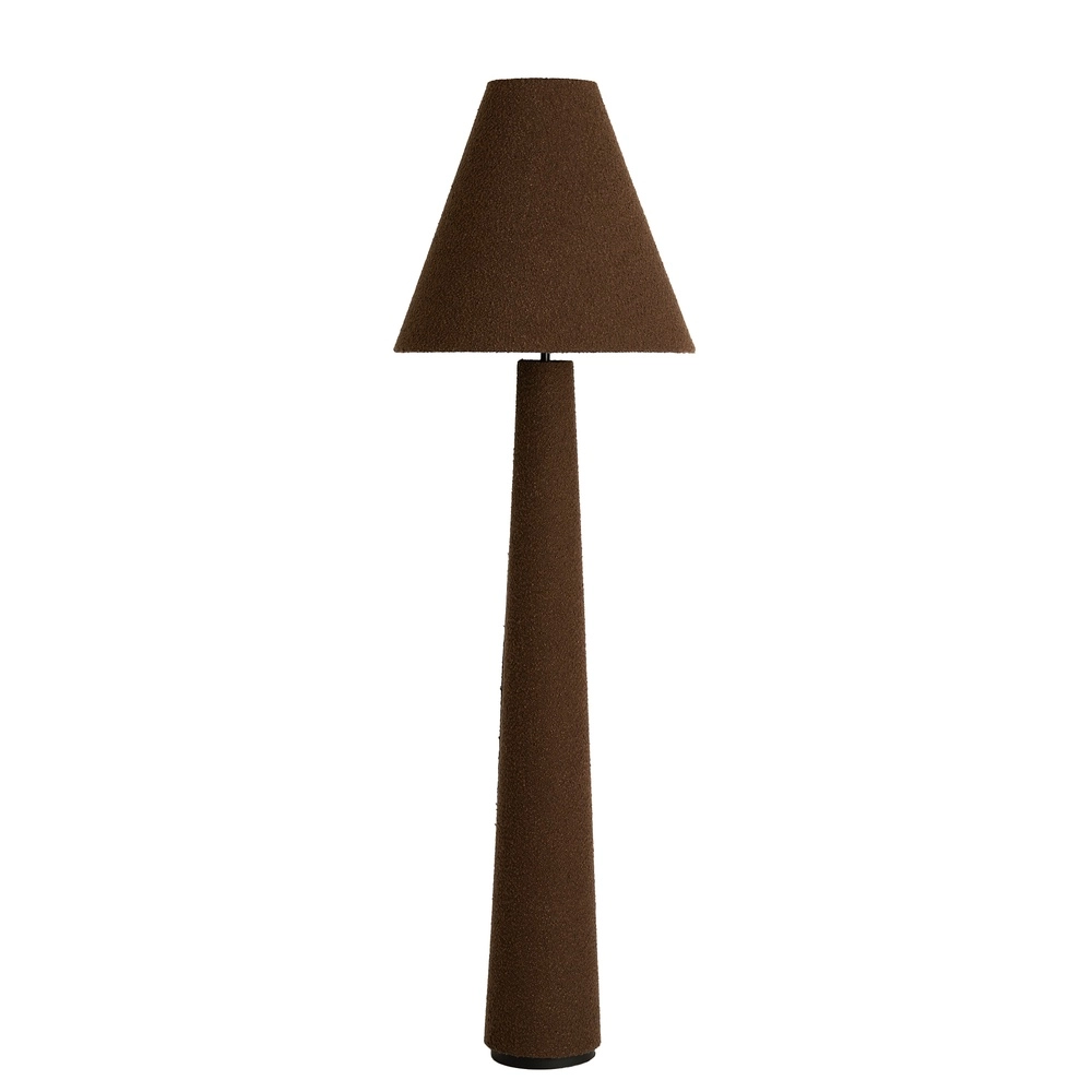 Floor lamp Devia Ø 50cm - bouclé - brown