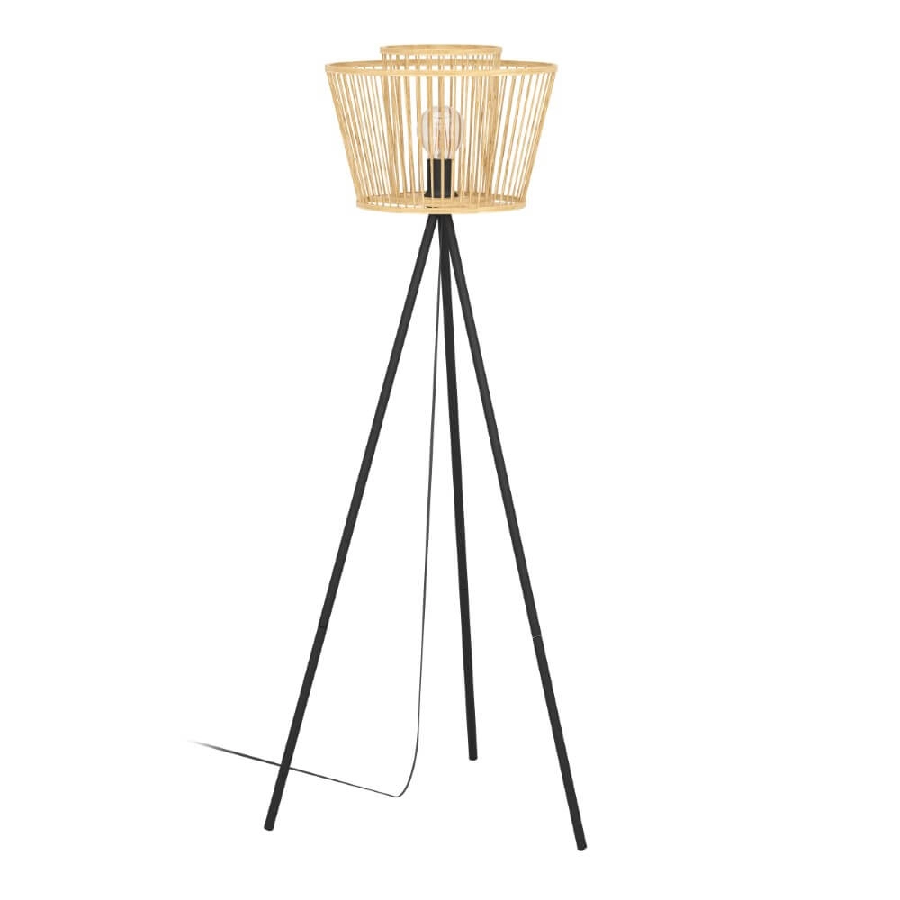 Wooden floor lamp Hykeham 129.5cm high