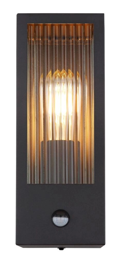 Wall lamp Gundula with sensor ribbed glass Globo 9007371441136