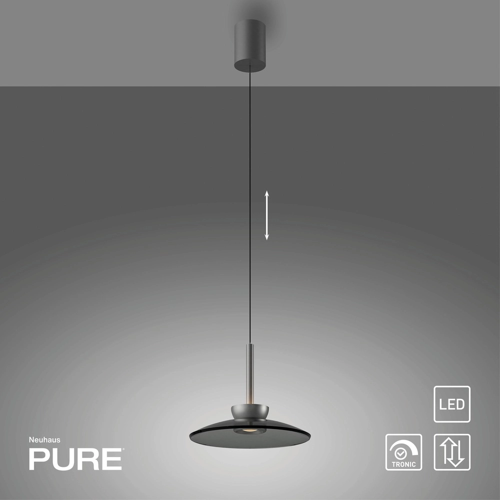 Pendant lamp Ø 32cm Pure Moon with smoke glass Paul Neuhaus 4012248386293