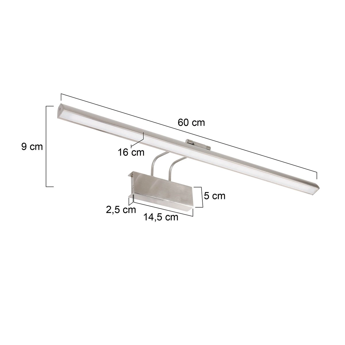 Wall lamp Litho LED 60cm metal gray Steinhauer 8712746129373