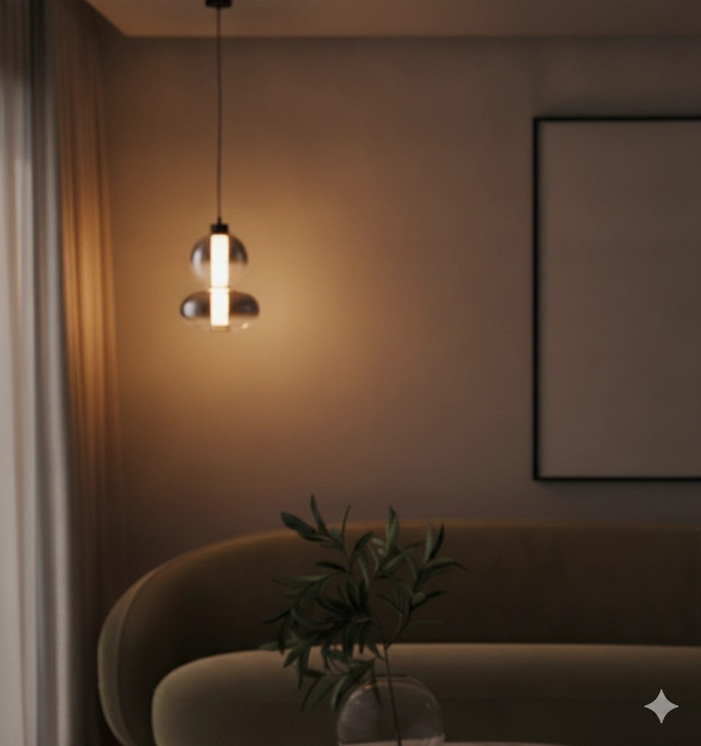 Pendant lamp Bally smoke glass 27.5cm