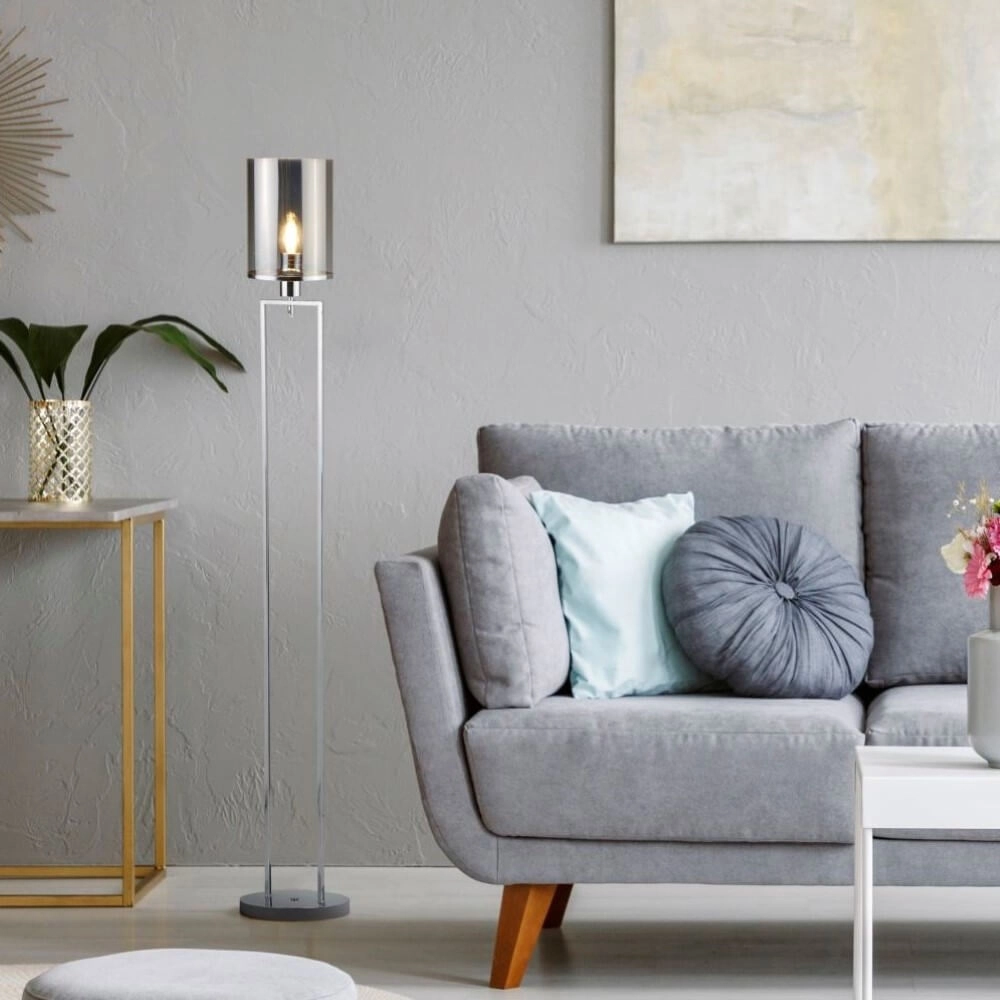 Floor lamp Catalina with smoke glass Searchlight 5053423097886