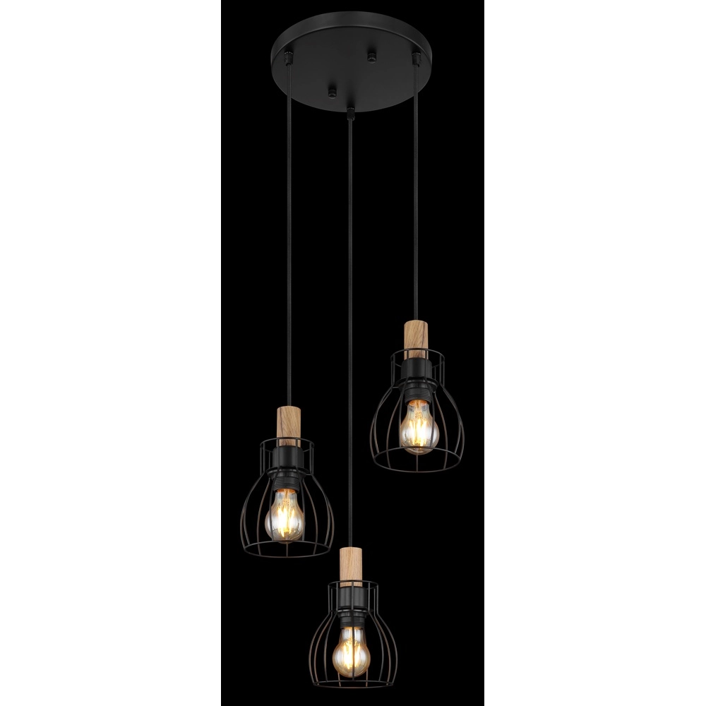 Country Pendant Lamp Mina 3-light round Globo 9007371432431