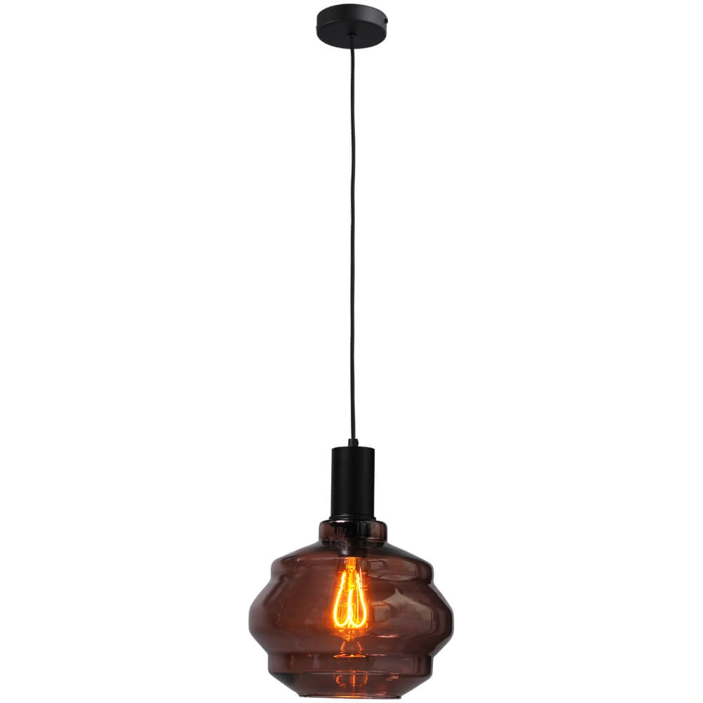 Hanging lamp black Porto with Ball red glass - Ø 24cm Masterlight 8718121269276