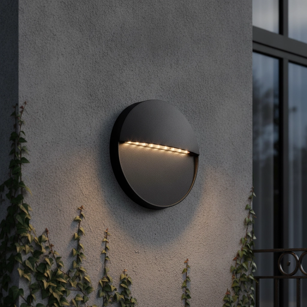 Round wall lamp Rodix black