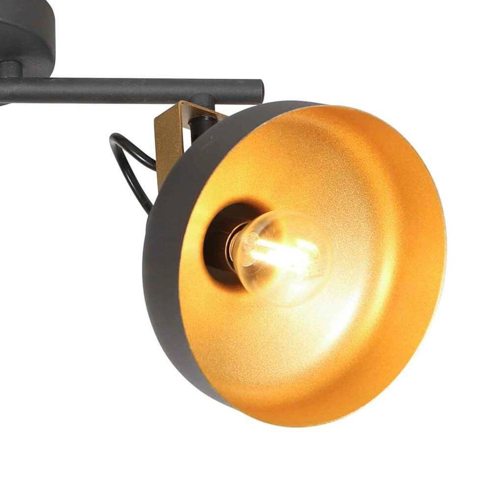 Ceiling lamp Prato black with gold 2-lights Steinhauer 8712746176384