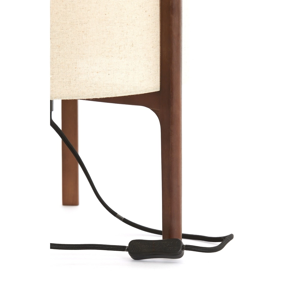 Table lamp Litto Ø 28cm - walnut with natural linen Light & Living 8717807792695