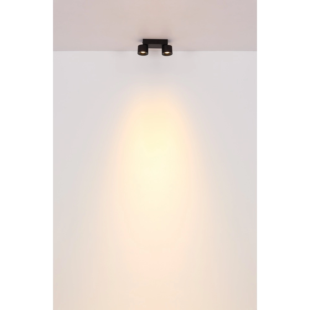 Sleek ceiling lamp Rae 2-light black Globo 9007371447640