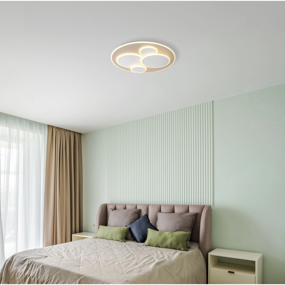 Modern ceiling lamp Monty round sand brown Globo 9007371589005