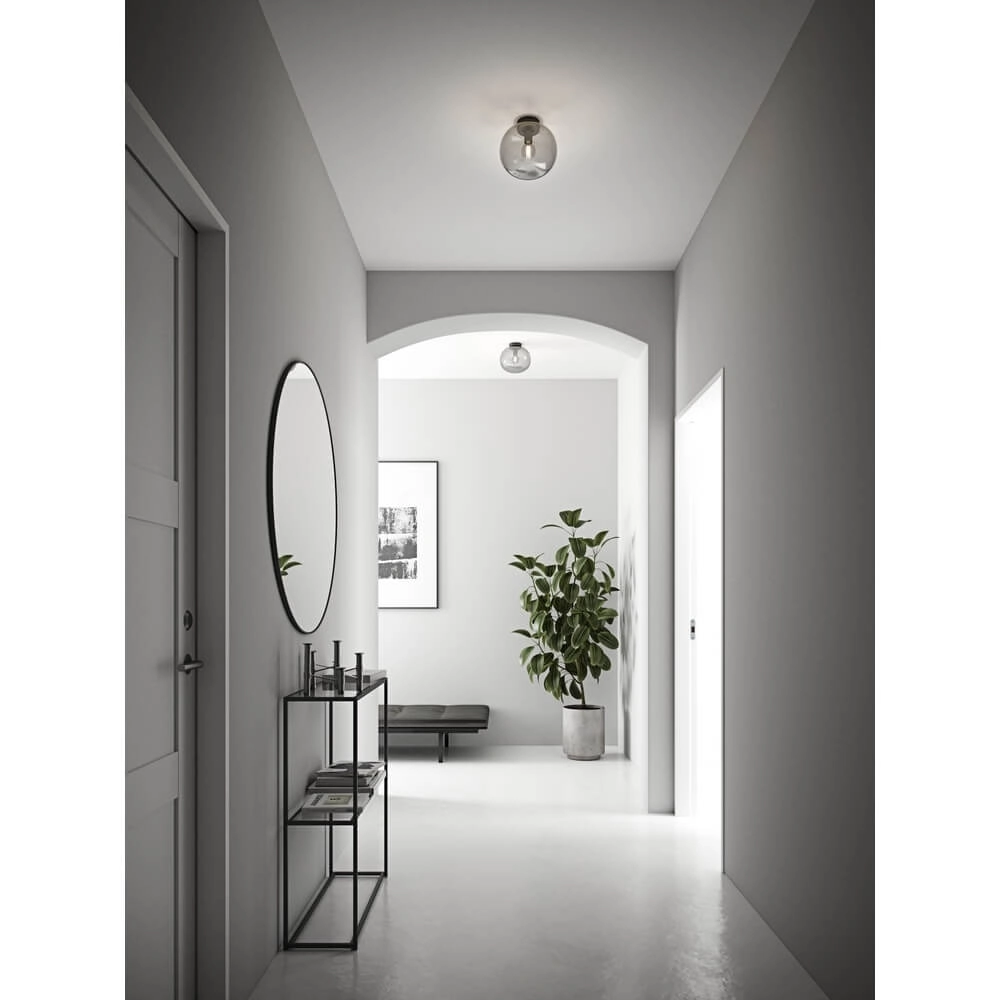 Glass ceiling lamp Alton black with smoke glass Nordlux 5704924001079