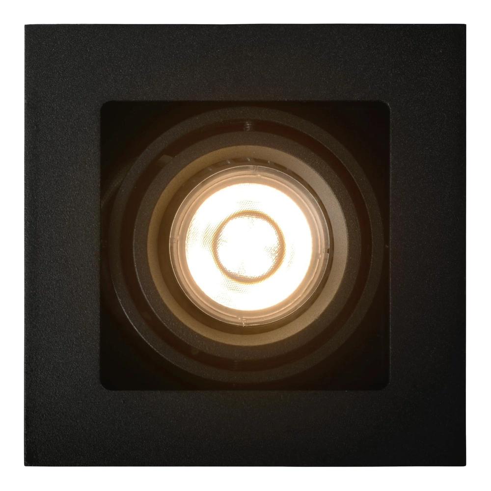 Square recessed spotlight Chimney Single Black Lucide 5411212092250