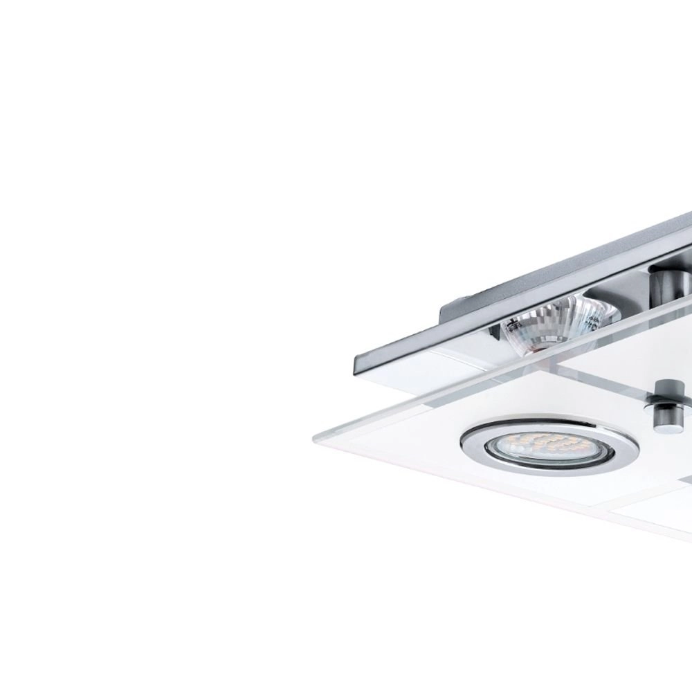 LED flush ceiling light Cabo Square 4x3w - 3000K - 29cm chrome Eglo 9002759309312