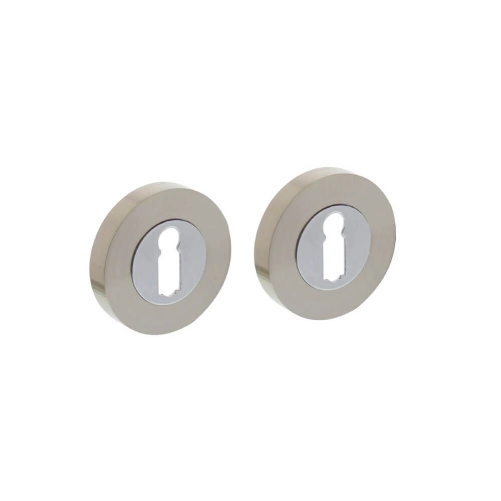 Rosette Tira Keyhole round chrome