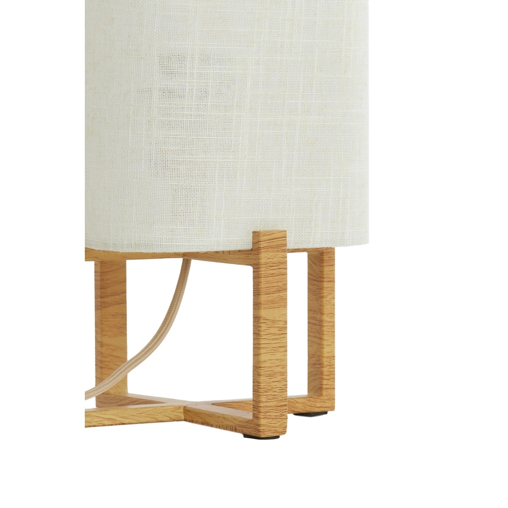 Table lamp Wyn 39cm - cream rope with wood look Light & Living 8717807792541