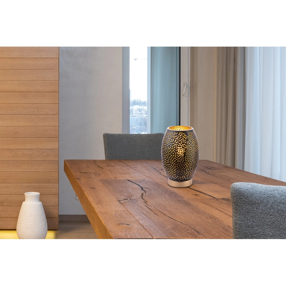 Table lamp Narri black with gold - coarse holes Globo 9007371378555