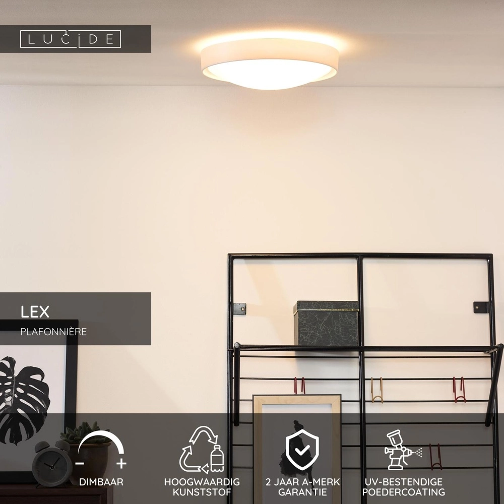 Ceiling light Lex Ø 33cm white Lucide 5411212082329