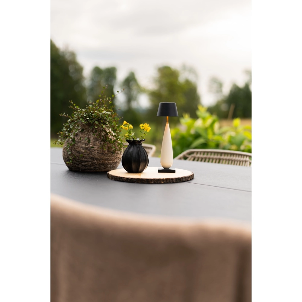 Rechargeable table lamp Frejus black with ceramic KonstSmide 7318300030348