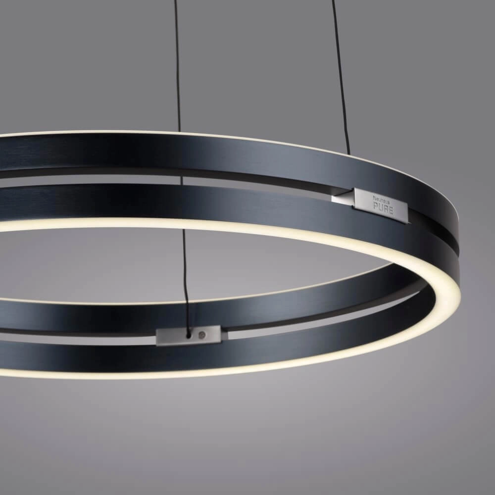 Sleek hanging lamp Pure E-Loop gray Paul Neuhaus 4012248372258