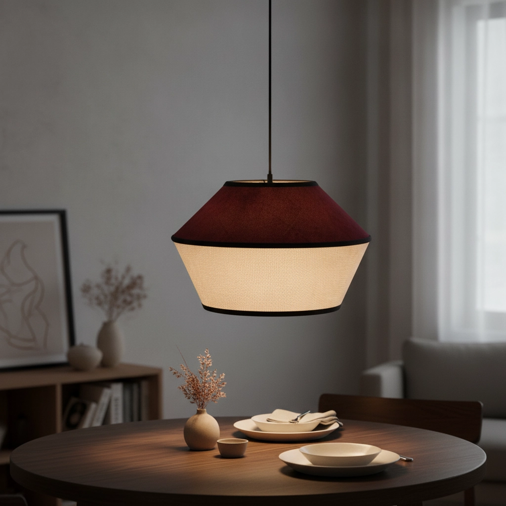Pendant lamp Veliss white with burgundy red Lyora 5212017493835