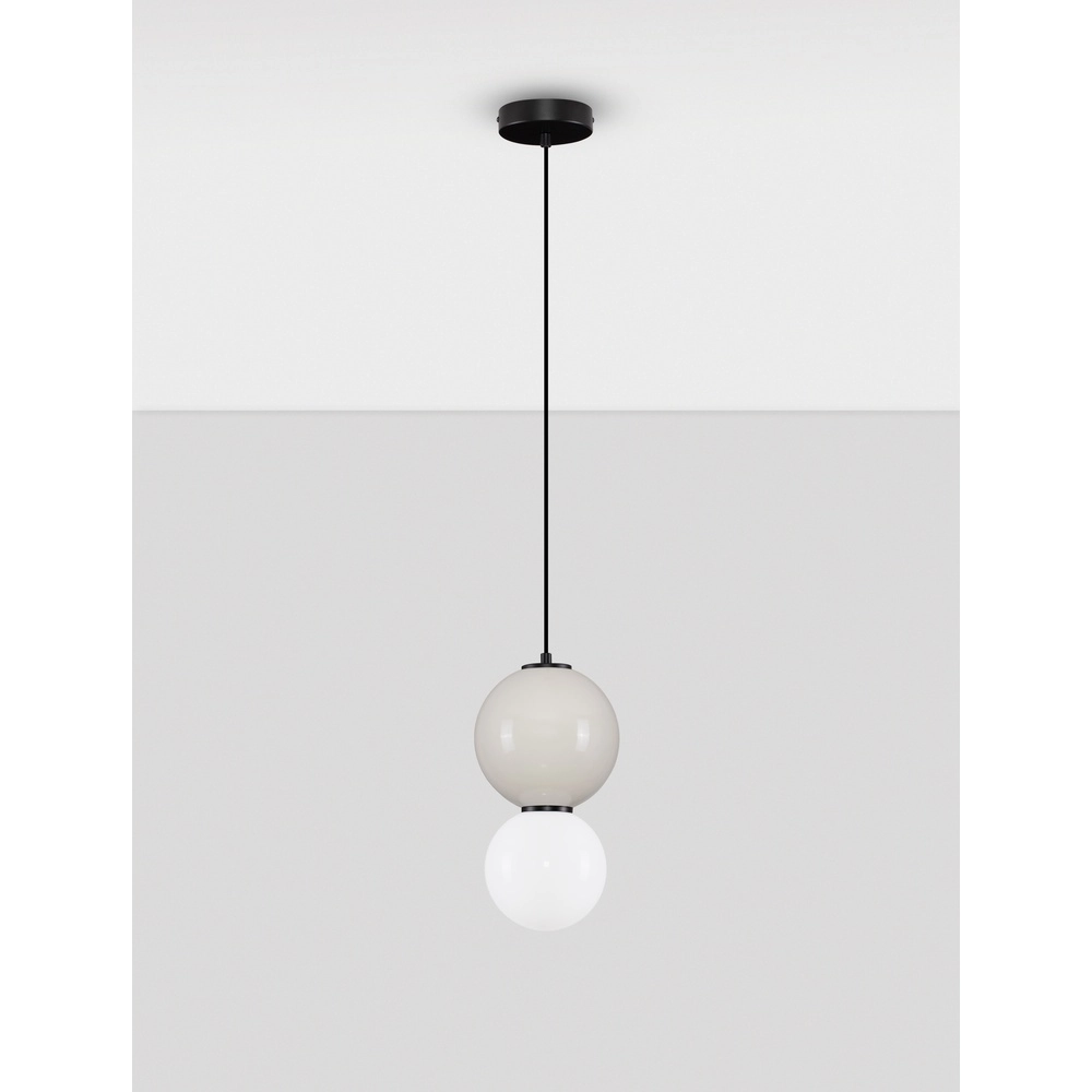 Pendant lamp Noesis Ø 18cm light grey with white Lyora 5212017483652