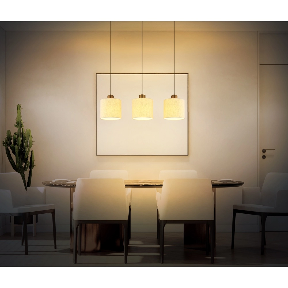 Gunmetal pendant lamp Thea 3-light straight Globo 9007371567034
