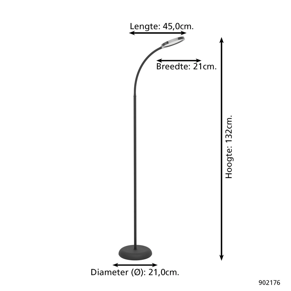 Floor lamp Lauro black Eglo 9008606357529