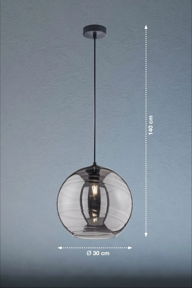 Glass hanging lamp Opie Ø 25cm Fischer & Honsel 4003694606677
